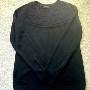 Talbots black crewneck sweater.